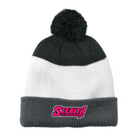 Port Authority Cozy Striped Pom Beanie